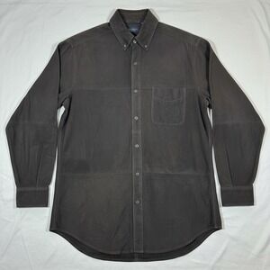 Bobby Jones Collection Suede Shirt Shacket Mens XL Black Water Resistant Ranch